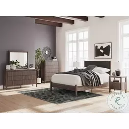 Cadmori Brown Upholstered Panel Platform Bedroom Set