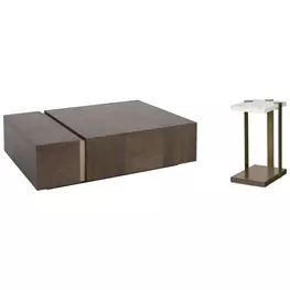 Carino Cocoa and Gold Rectangular Occasional Table Set