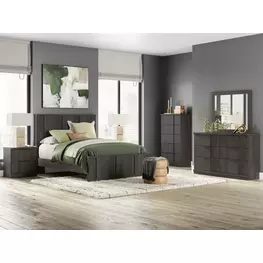 Agrander Dark Brown Panel Platform Bedroom Set