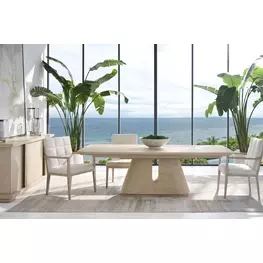 Carino Sand Cerused Extendable Rectangular Dining Room Set