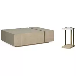 Carino Sand Cerused and Gold Rectangular Occasional Table Set