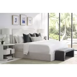 Carino Frost and Beige Upholstered Panel Bedroom Set