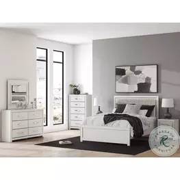 Ravalori White Upholstered Panel Bedroom Set