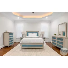 Blue Isles Ocean Blue and Aged Ivory Bedroom Set