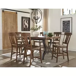 District Copper and Black Extendable Rectangular Counter Height Dining Room Set