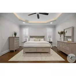 Harborview Glazed Driftwood Storage Bedroom Set