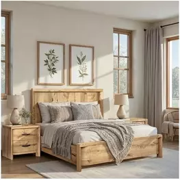 Laramie Honey Wheat Panel Bedroom Set