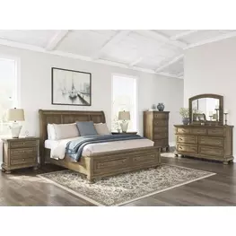 Vandenmore Medium Brown Sleigh Storage Bedroom Set