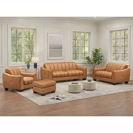 Baylor Cinnamon Leather Living Room Set