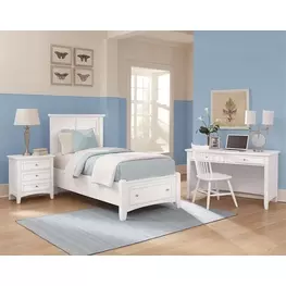 Bonanza White Kids Mansion Storage Panel Bedroom Set