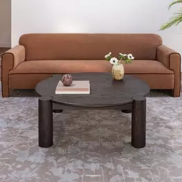 Jack Brushed Dark Brown Round Occasional Table Set
