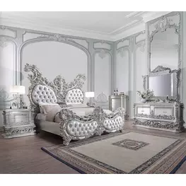 Valkyrie Antique Platinum Upholstered Panel Bedroom Set