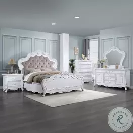 Latisha White Upholstered Bedroom Set
