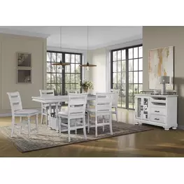 Clover Ridge Whitewash Counter Height Set