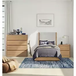 Modena Natural and Cream Youth Upholstered Panel Bedroom Set