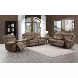 Nashville Brown 88" Manual Reclining Living Room Set