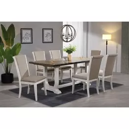 Briton Lake Rustic and White Wash Rectangular Dining Room Set