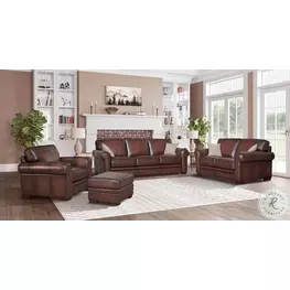 Danforth Caramel Leather Living Room Set