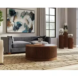 Tulane Brown Round Occassional Table Set