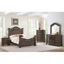 Rosalinda Mahogany Panel Bedroom Set