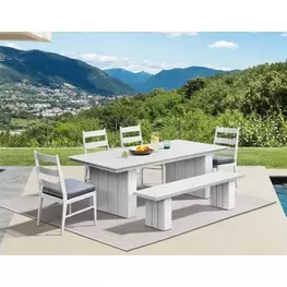 Nash Outdoor Dining Buff Outdoor Rectangular Dining Room Set