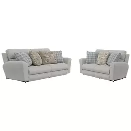 Chappy Linen Lay Flat Reclining Living Room Set