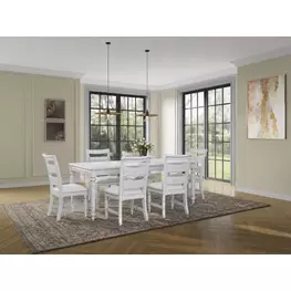 Clover Ridge Whitewash Extendable Dining Room Set