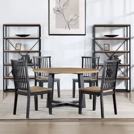 Magnolia Black Round Dining Room Set
