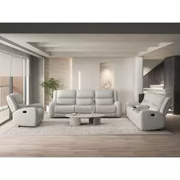 Giraldus Beige Manual Reclining Living Room Set