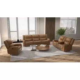 Leolinus Brown Manual Reclining Living Room Set