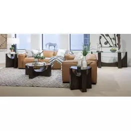 Beckham Rustic Tavern Round Glass Top Occassional Table Set