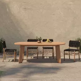 Delta Natural Outdoor Oval Dining Room Set