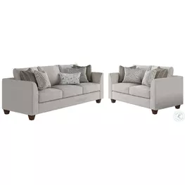 Homecoming Stone Gray Performance Fabric Living Room Set