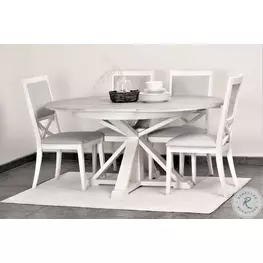 Island Haven Taupe 45" Round Extendable Butterfly Storage Dining Room Set
