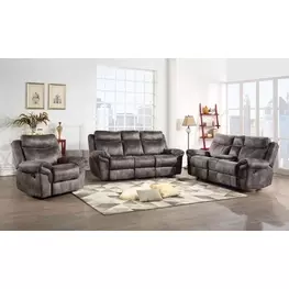 Nashville Gray 88" Manual Reclining Living Room Set