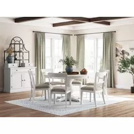 Chadworth White Round Dining Room Set