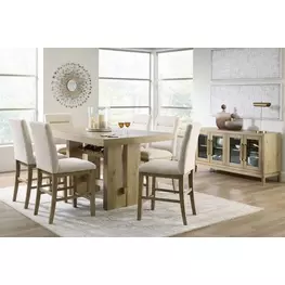 Drovlayne Light Brown Rectangular Counter Height Dining Room Set