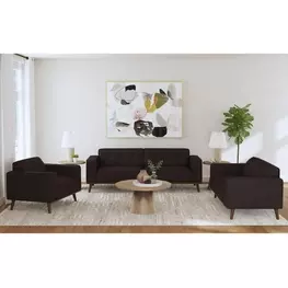 Fate Pebble Brown Upholstererd Living Room Set