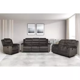 Willow Brown Living Room Set with Dual Recliner
