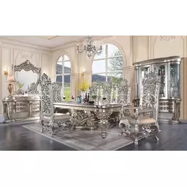 Danae Champagne and Gold Rectangular Dining Room Set
