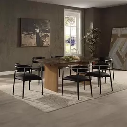 Jaramillo Natural 72" Rectangular Marble Top Dining Room Set