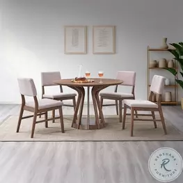 Seda Walnut Round Dining Room Set
