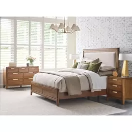Affinity Cherry Upholstered Panel Bedroom Set