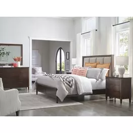 Spectrum Amaretto Upholstered Panel Bedroom Set