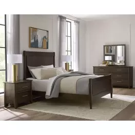 Nordhaven Nordic Walnut Poster Bedroom Set