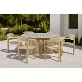 Sedona Natural Round Outdoor Dining Room Set