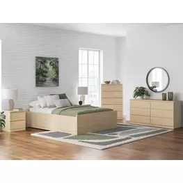 Onita Natural Platform Storage Bedroom Set with 2 Drawers