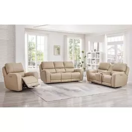 Bella Verona Taupe Leather Zero Gravity Power Reclining Living Room Set