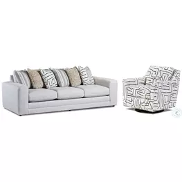 Durango Pewter Off White Performance Fabric Living Room Set