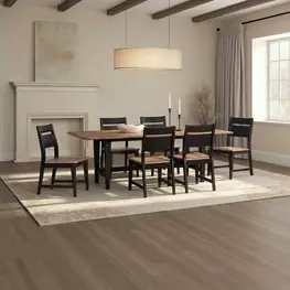 Austin Natural Mango and Black Rectangular Dining Room Set